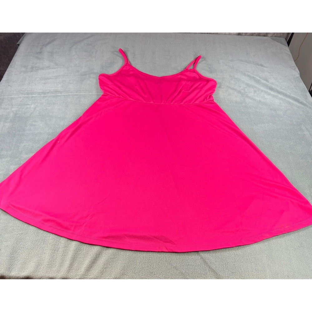 Torrid Pink Empire Waist Mini Dress Adjustable Straps Size 1 Hot Pink Sleeveless